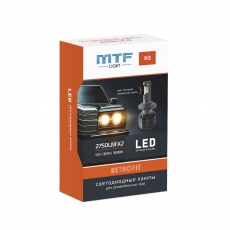 Светодиодные лампы MTF Light, серия RETROFIT LED, H3, 30W, 2750lm, 3500K, кулер, к-кт.