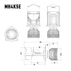 Светодиодные линзы MTF LIGHT серии MiniLENS EXPERT H4/H19, 40/50W. 5500K, 5000Lm, 12/24V к-т 2 шт.