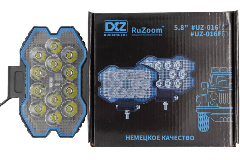 UZ-016 Фара дополнительная LED 12/24V 34W Белый свет 3600LM 121*134*45 мм