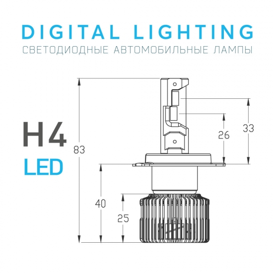 Светодиодные лампы MTF Light серия Digital lighting H4/19,12V,55W,4500Lm,3000-7000K, управление со смартфона, аналоговое и пульт ДУ, к-т